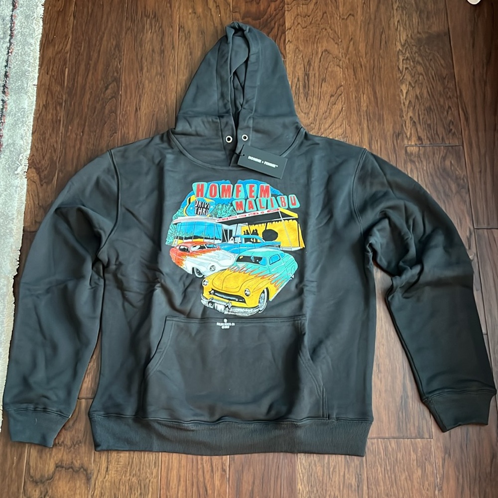 New- Homme + Hemme - Hot Rod Hoodie Black